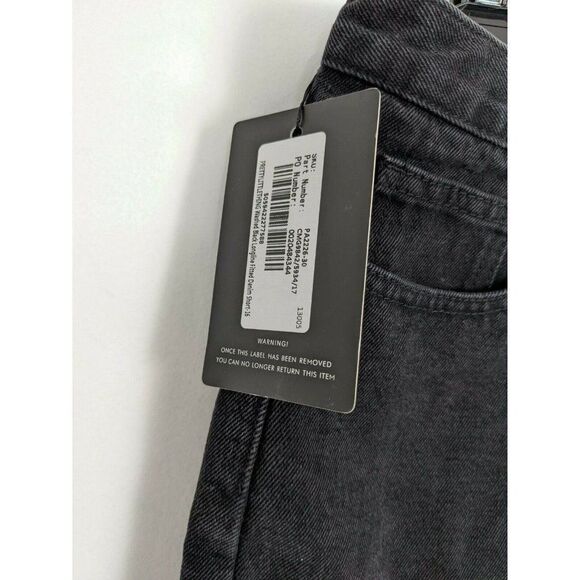 Pretty little thing black denim shorts jean short size 12 US uk 16 NWT - Picture 2 of 8
